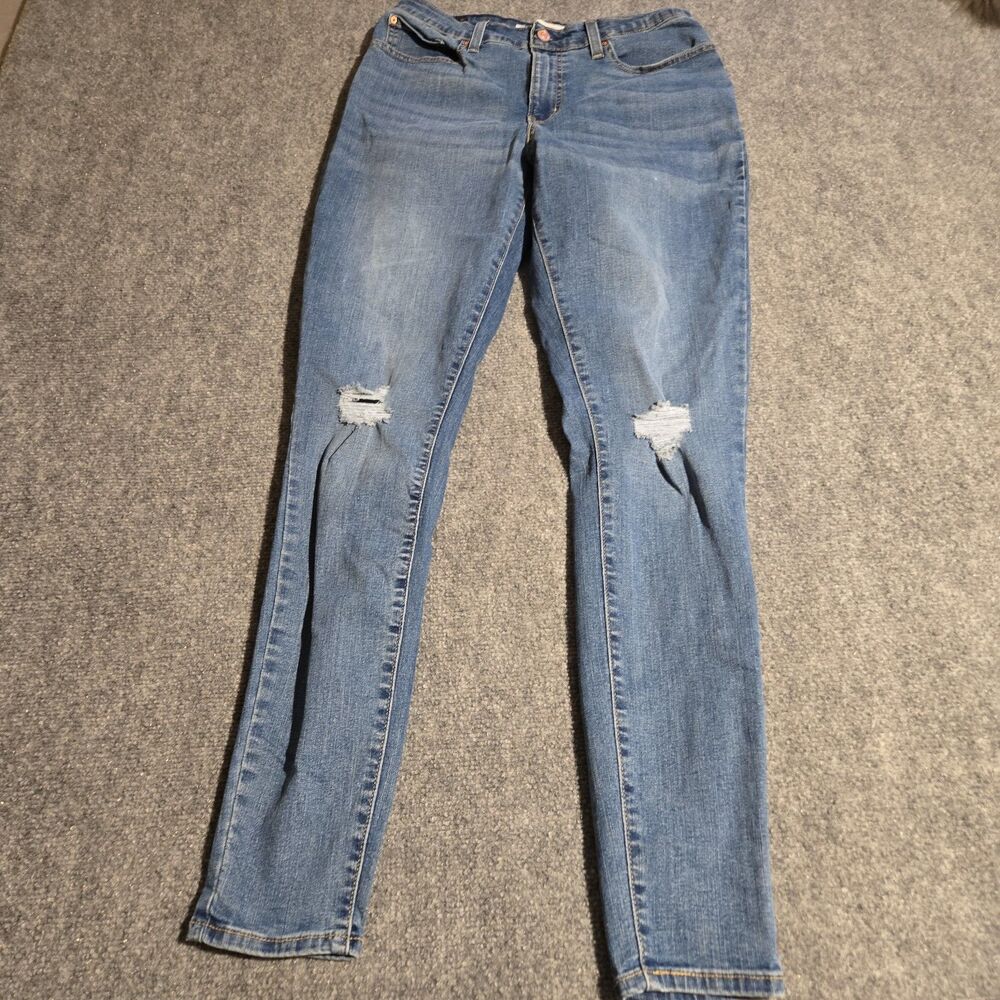 Levis Strauss Signature Jeans Womens 12 Blue High Rise Super Skinny Stretch